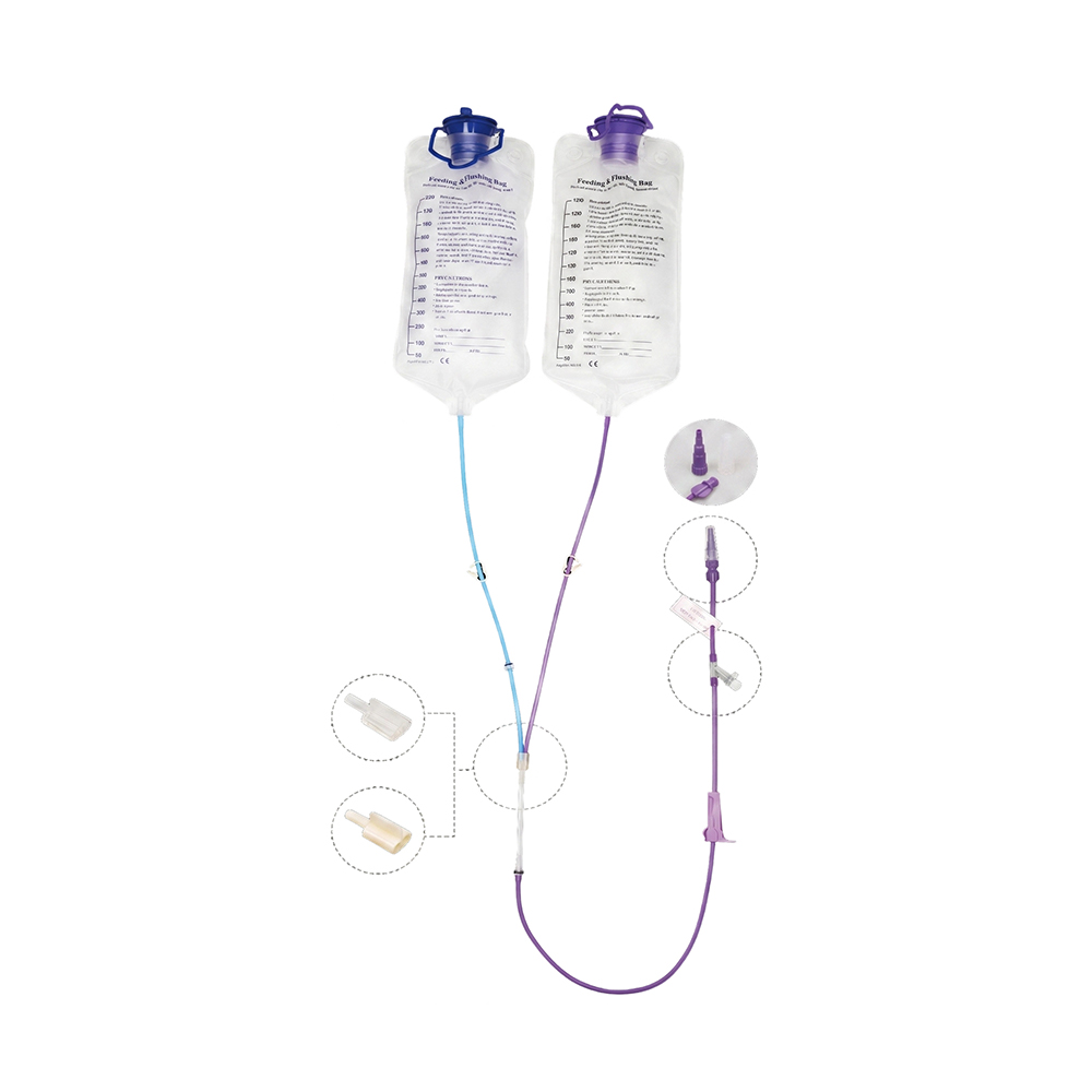 Pump Feed Dual Bag Tube Feeding System 1000ml/1200ml s opcijama šiljaka i vijka