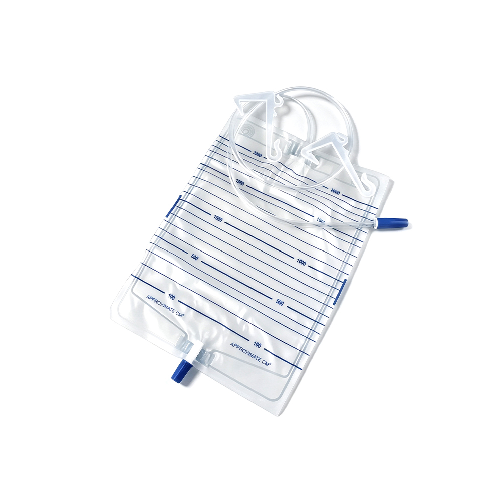 1000ml-2000ml PVC vrećica za urin vrhunske medicinske kvalitete s ojačanim plastičnim vješalicama