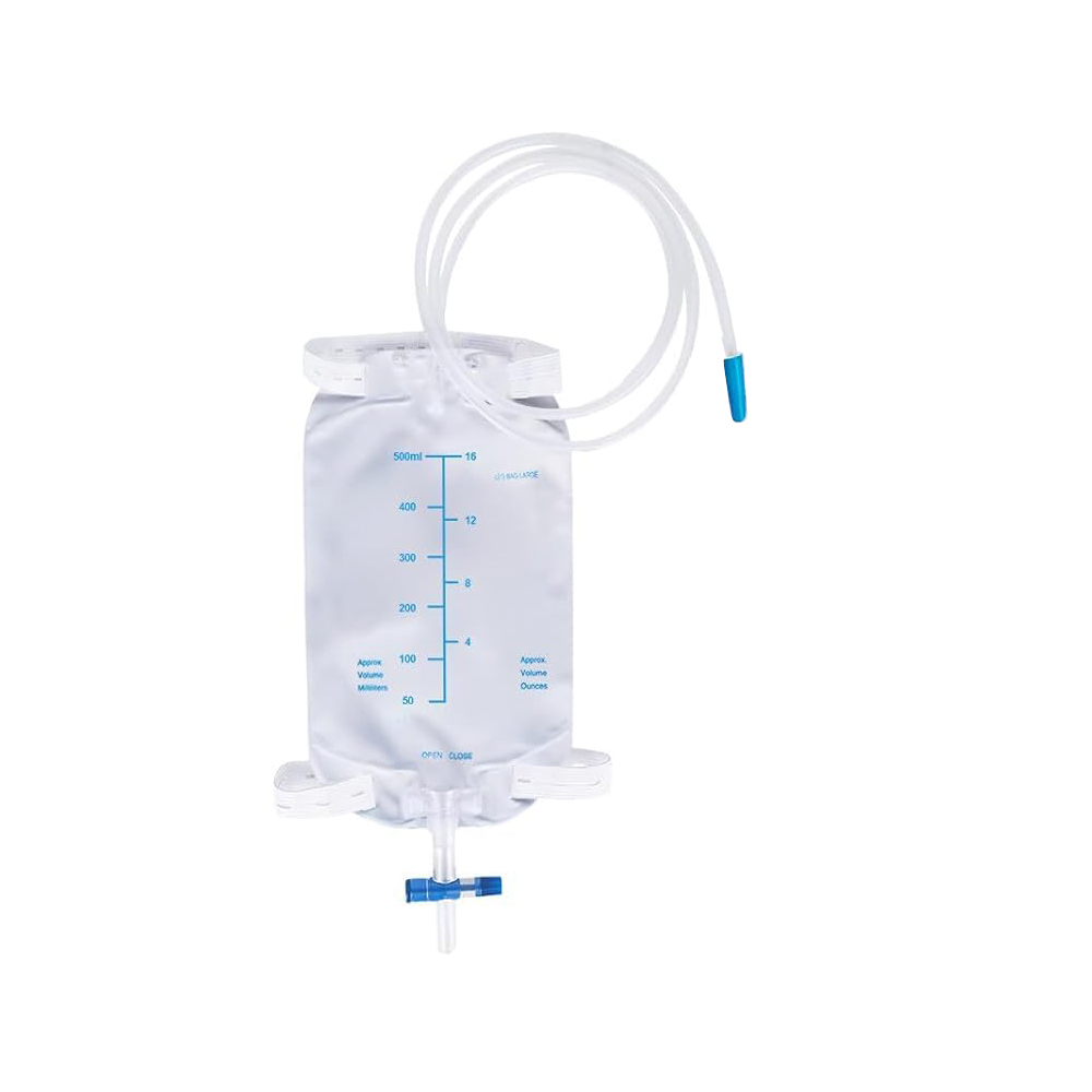 500 ml prijenosna i diskretna medicinska PVC urinarna vrećica za noge bez lateksa s antirefluksnim ventilom